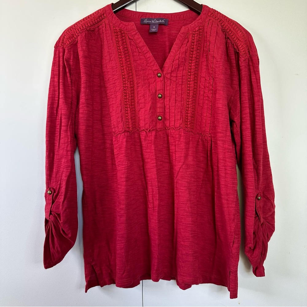 GV Red Button Up Top